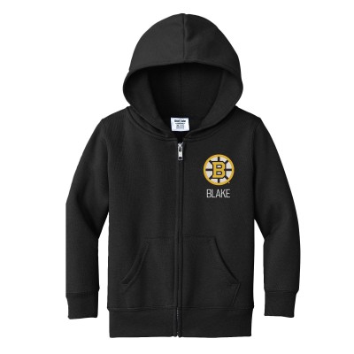 Toddler Boston Bruins Chad & Jake Black Personalized Full-Zip Sweatshirt