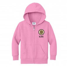 Toddler Boston Bruins Chad & Jake Pink Personalized Full-Zip Sweatshirt