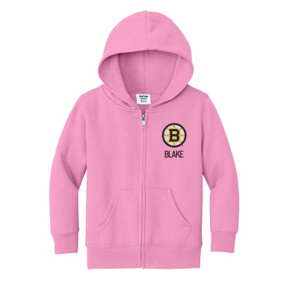 Toddler Boston Bruins Chad & Jake Pink Personalized Full-Zip Sweatshirt