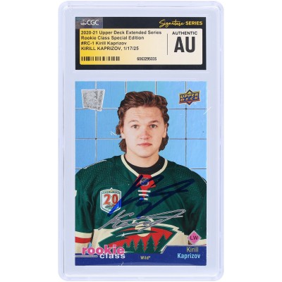 Kirill Kaprizov Minnesota Wild Autographed 2020-21 Upper Deck Extended Series Rookie Class Special Edition #RC-1 CGC Fanatics Witnessed Authenticated Rookie Card