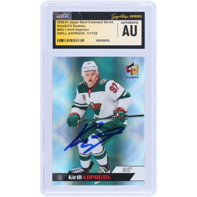 Kirill Kaprizov Minnesota Wild Autographed 2020-21 Upper Deck Extended Series HoloGrFX Rookies #HG-1 CGC Fanatics Witnessed Authenticated Rookie Card