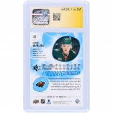 Kirill Kaprizov Minnesota Wild Autographed 2020-21 Upper Deck SP Rookie Authentics Blue #129 CGC Fanatics Witnessed Authenticated 9/10 Rookie Card
