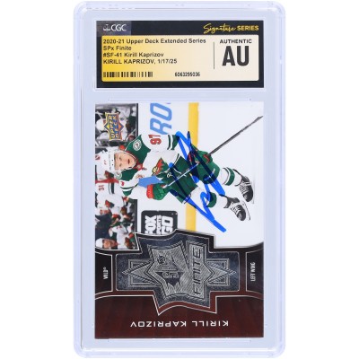 Kirill Kaprizov Minnesota Wild Autographed 2020-21 Upper Deck Extended Series SPx Finite #SF-41 #/2999 CGC Fanatics Witnessed Authenticated Rookie Card