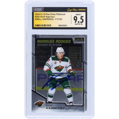 Kirill Kaprizov Minnesota Wild Autographed 2020-21 Upper Deck O-Pee-Chee Platinum #200 CGC Fanatics Witnessed Authenticated 9.5/10 Rookie Card