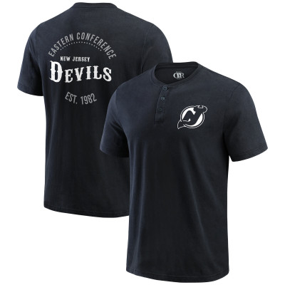 Футболка New Jersey Devils Darius Rucker Collection by Fanatics Black Fanatics Fest Washed Henley