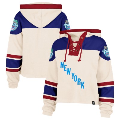 Женская New York Rangers 47 Cream 2026 NHL Winter Classic Cropped Superior Lacer Hoodie