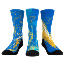 Подростковая St. Louis Blues Rock Em Socks Blue Team Colors Three-Pack Crew Socks