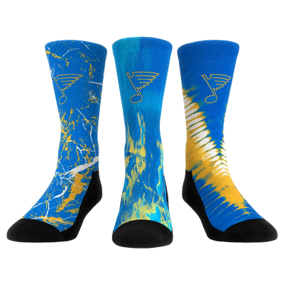 Подростковая St. Louis Blues Rock Em Socks Blue Team Colors Three-Pack Crew Socks