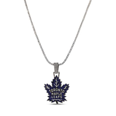 Toronto Maple Leafs The GLD Shop 14K White Gold Logo Pendant & 20 Tennis Chain