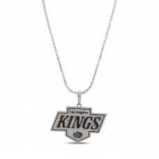 Los Angeles Kings GLD 14K White Gold Logo Pendant & 20 Tennis Chain