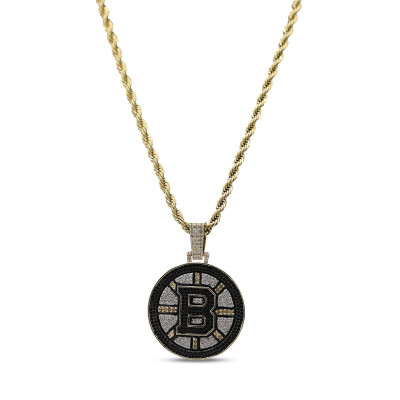 Кулон Boston Bruins GLD 18K Yellow Gold Logo & 20 Rope Chain