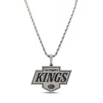 Кулон Los Angeles Kings GLD 14K White Gold Logo & 20" Rope Chain