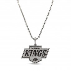 Los Angeles Kings GLD 14K White Gold Logo Pendant & 20 Rope Chain