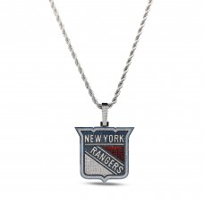 New York Rangers GLD 14K White Gold Logo Pendant & 20 Rope Chain New York Rangers GLD 14K White Gold Logo Pendant & 20 Rope Chain