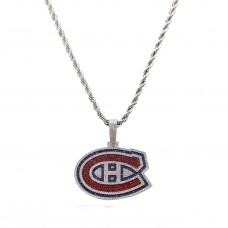 Montreal Canadiens GLD 14K White Gold Logo Pendant & 20 Rope Chain