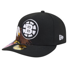 Бейсболка Boston Bruins New Era Black Freedom Pre-Curved 59FIFTY