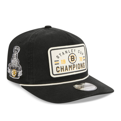 Бейсболка Boston Bruins New Era Black Throwback Stanley Cup Champions Side Patch 19TWENTY