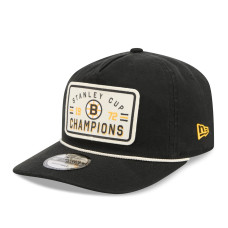 Бейсболка Boston Bruins New Era Black Throwback Stanley Cup Champions Side Patch 19TWENTY