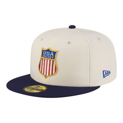 Бейсболка US Hockey New Era White/Navy 2-Tone 59FIFTY