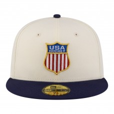 Бейсболка US Hockey New Era White/Navy 2-Tone 59FIFTY