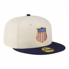 Бейсболка US Hockey New Era White/Navy 2-Tone 59FIFTY