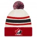 Шапка с помпоном Hockey Canada New Era White/Red Milano Cortina 2026 Winter Olympics Striped