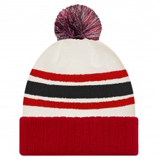 Шапка с помпоном Hockey Canada New Era White/Red Milano Cortina 2026 Winter Olympics Striped