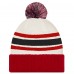 Шапка с помпоном Hockey Canada New Era White/Red Milano Cortina 2026 Winter Olympics Striped