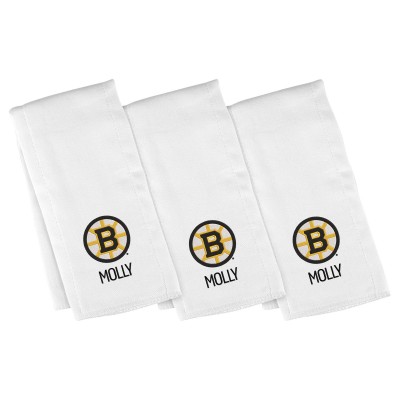 Малышам Boston Bruins Chad & Jake Primary Three-Pack Personalized Burp Cloth Set