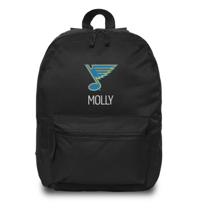 St. Louis Blues Chad & Jake Black Primary Personalized Backpack