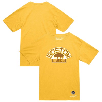 Футболка Boston Bruins Mitchell & Ness Gold Heritage