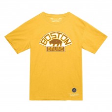 Футболка Boston Bruins Mitchell & Ness Gold Heritage