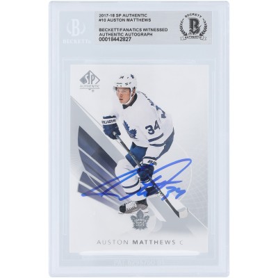 Auston Matthews Toronto Maple Leafs Autographed 2017-18 Upper Deck SP Authentic #10 Beckett Fanatics Witnessed Authenticated Card