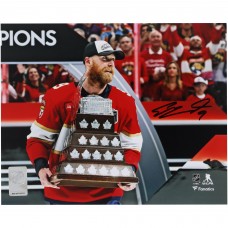Sam Bennett Florida Panthers Autographed Fanatics Authentic 2025 Stanley Cup Champions 8 x 10 Raising Conn Smythe Photograph