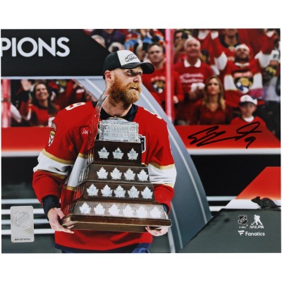 Sam Bennett Florida Panthers Autographed Fanatics Authentic 2025 Stanley Cup Champions 8 x 10 Raising Conn Smythe Photograph