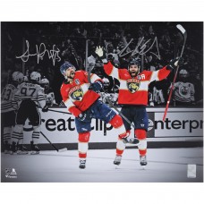 Sam Reinhart & Aaron Ekblad Florida Panthers Autographed Fanatics Authentic 16 x 20 Red Jersey Celebration Spotlight Photograph