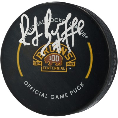 Шайба Ray Bourque Boston Bruins Autographed Fanatics Authentic 100th Anniversary Season Official Game