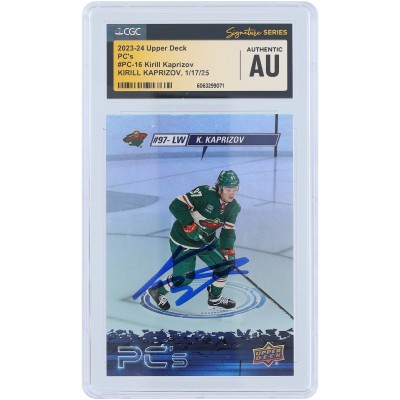 Kirill Kaprizov Minnesota Wild Autographed 2023-24 Upper Deck Series 2 PCs #PC-16 CGC Authenticated Card