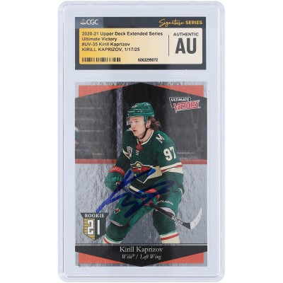 Kirill Kaprizov Minnesota Wild Autographed 2020-21 Upper Deck Extended Series Ultimate Victory #UV-35 CGC Authenticated Rookie Card