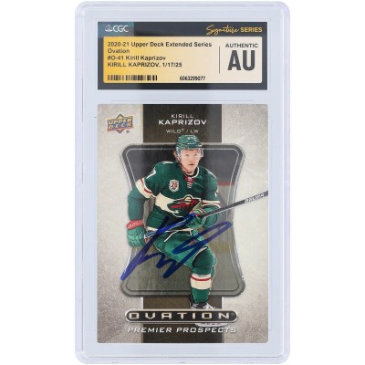 Kirill Kaprizov Minnesota Wild Autographed 2020-21 Upper Deck Extended Series Ovation #O-41 CGC Authenticated Rookie Card