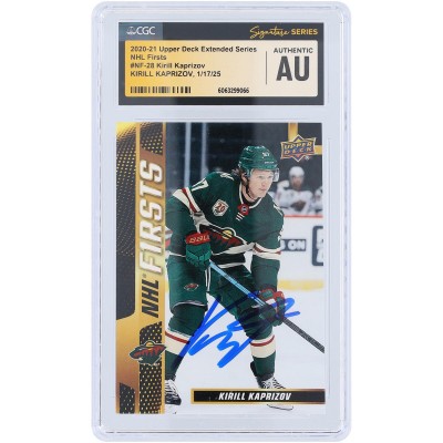 Kirill Kaprizov Minnesota Wild Autographed 2020-21 Upper Deck Extended Series NHL First #NF-28 CGC Authenticated Rookie Card