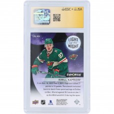 Kirill Kaprizov Minnesota Wild Autographed 2022-23 Upper Deck Synergy Light Up The Night Neon Yellow #LN-KK #/699 CGC Authenticated Card