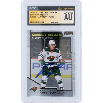 Kirill Kaprizov Minnesota Wild Autographed 2020-21 O-Pee-Chee Platinum 97-98 Retro #200 CGC Authenticated Rookie Card