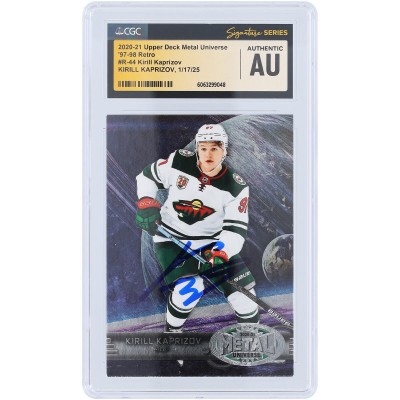 Kirill Kaprizov Minnesota Wild Autographed 2020-21 Skybox Metal Universe #R-44 CGC Authenticated Rookie Card
