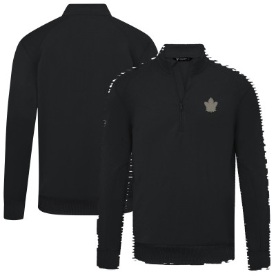 Toronto Maple Leafs Levelwear Black Copper Upright Quarter-Zip Pullover