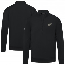 Detroit Red Wings Levelwear Black Copper Upright Quarter-Zip Pullover