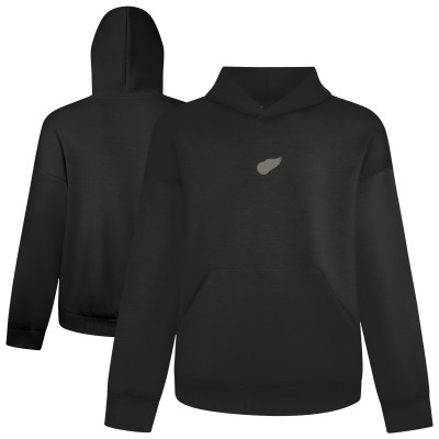 Detroit Red Wings Levelwear Black Luxe Signature Copper Hoodie