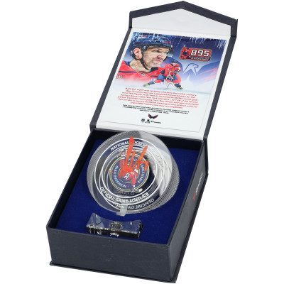 Шайба с игры Alexander Ovechkin Washington Capitals Autographed Fanatics Authentic Crystal Puck - Filled with Game-Used Ice from 895th Goal Game