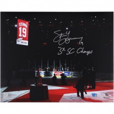 Steve Yzerman Detroit Red Wings Autographed Fanatics Authentic 16 x 20 Jersey Retirement Night Photograph with 3X SC Champ Inscription - Limited Edition of 10