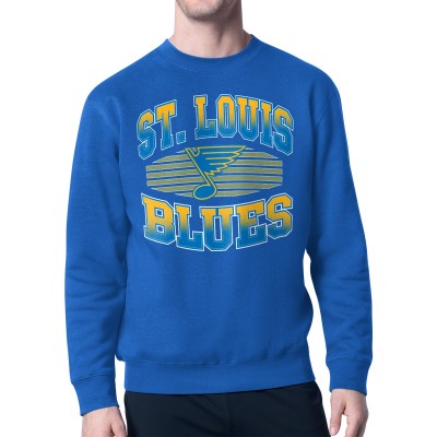 St. Louis Blues Starter Blue Team Grit Graphic Fleece Pullover Sweatshirt